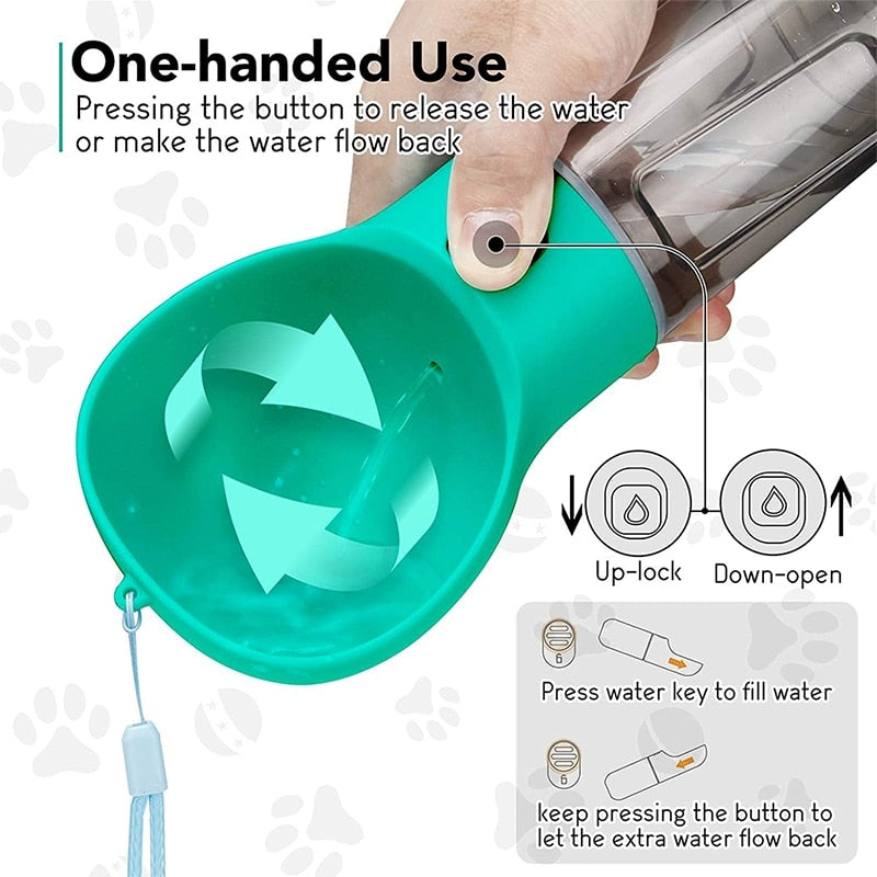 Ciotola per l'acqua per cani con Dispenser per sacchetti di cacca portatile